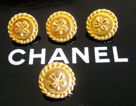 vintage chanel clover button|Chanel Buttons Clover .